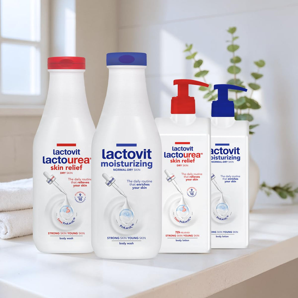 Lactovit Lactourea, aprobada por dermatólogos, opción confiable para piel sensible.