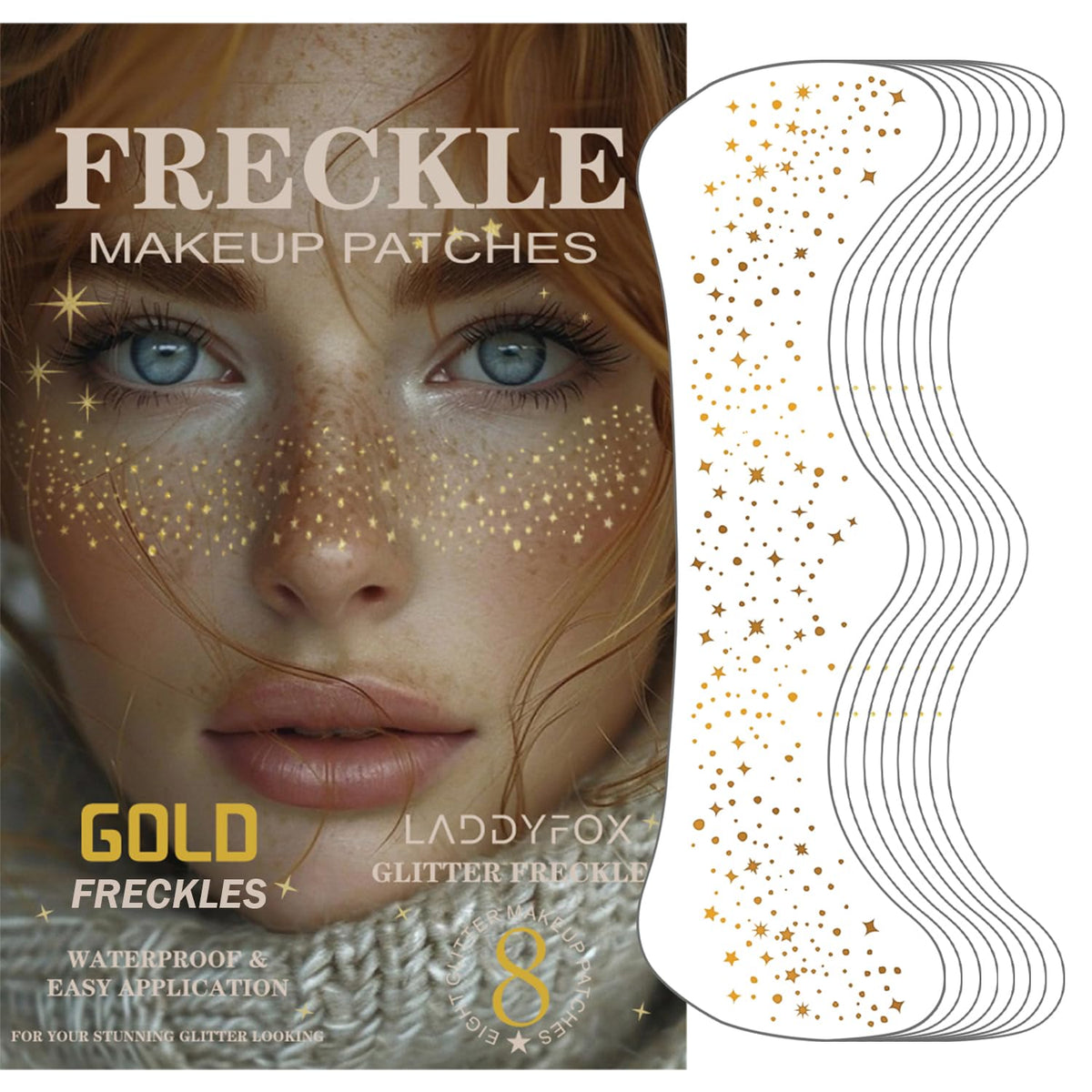 LADDYFOX parche dorado con destellos para la frente, look festivo y duradero