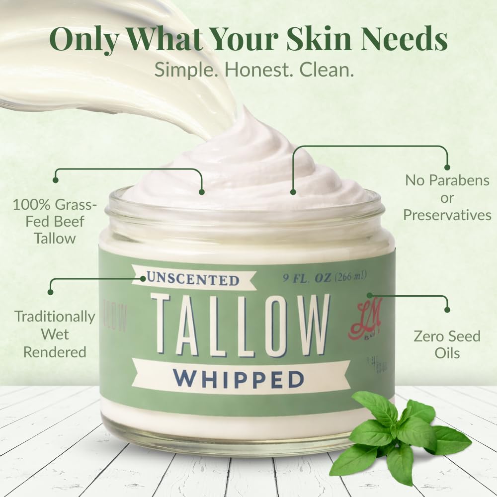 Lady May Tallow texture close-up showing fast-absorbing whipped finish.
