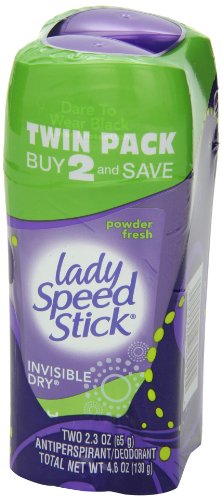 Lady Speed Stick twin-pack packaging showing two 2.3 oz sticks.