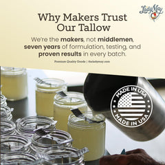Lady May Tallow nourishing skincare application for routines.