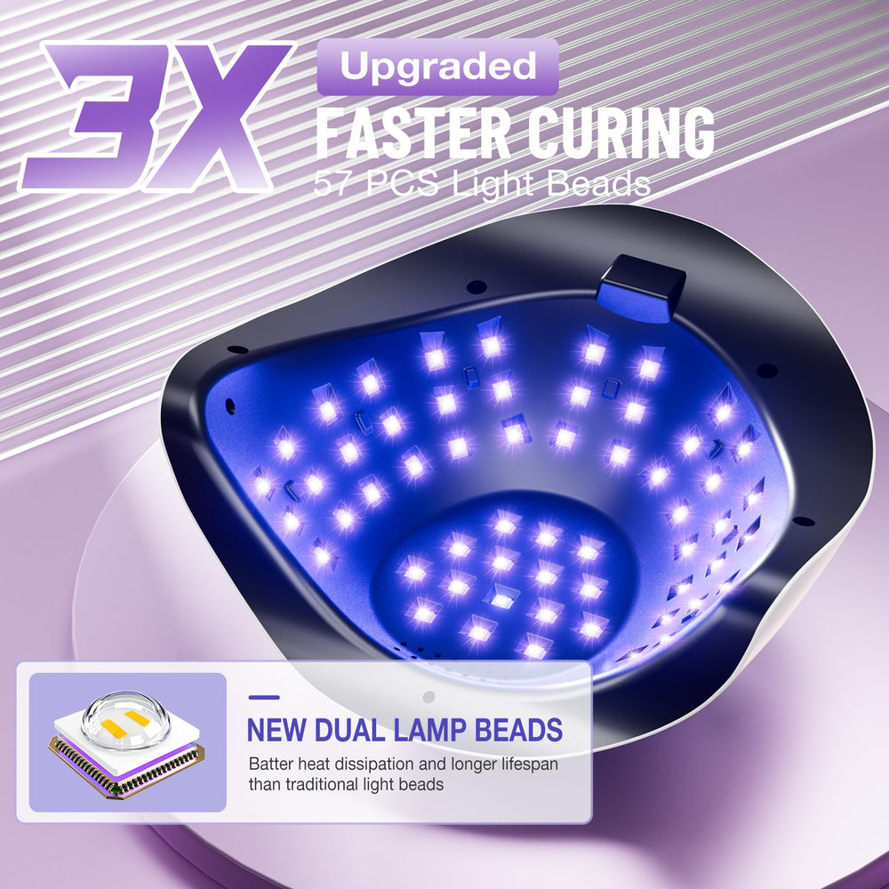 LadyMisty 268W UV LED nail lamp side view, compact home design.