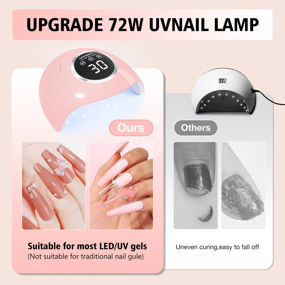 LadyMisty 72W UV LED nail lamp auto sensor for hands-free operation.