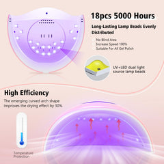 LadyMisty 72W UV LED nail lamp side profile showing compact design.