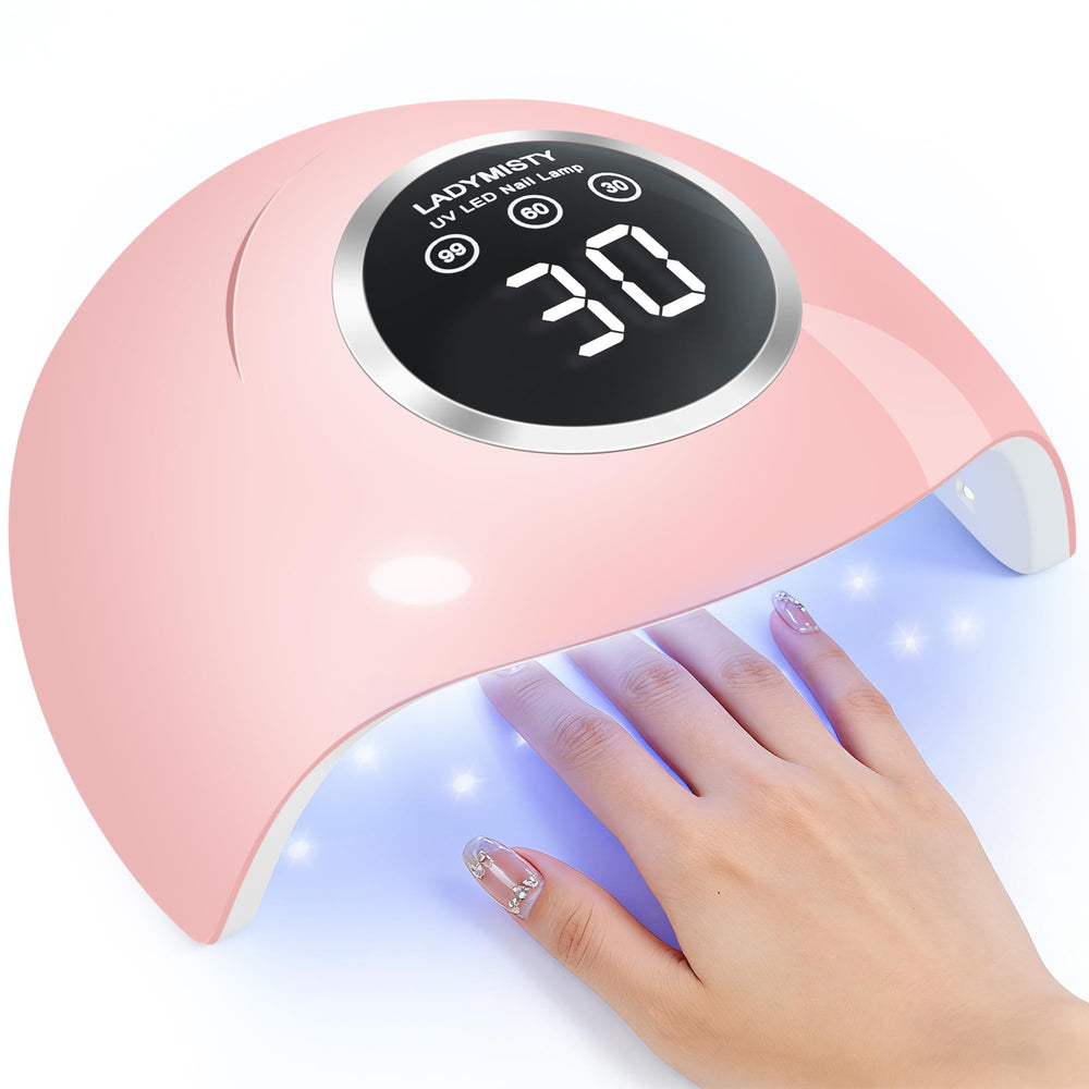 LadyMisty 72W UV LED nail lamp top view with 18 beads for even gel curing.