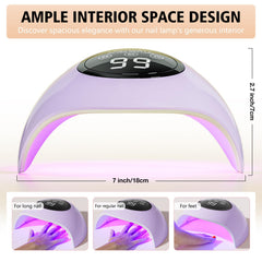 LadyMisty 72W UV nail lamp with LCD display for precise timed gel cycles