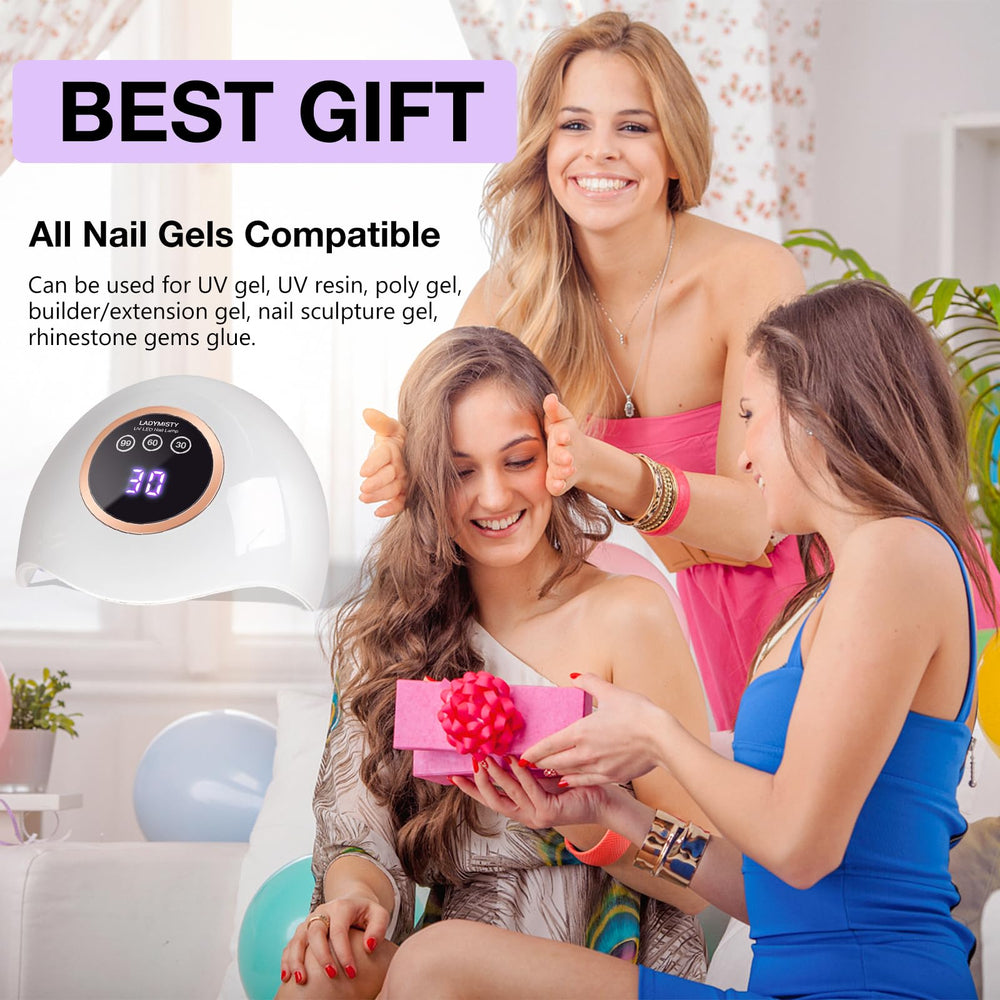 LadyMisty professional nail lamp supports gel polish at home or salon.