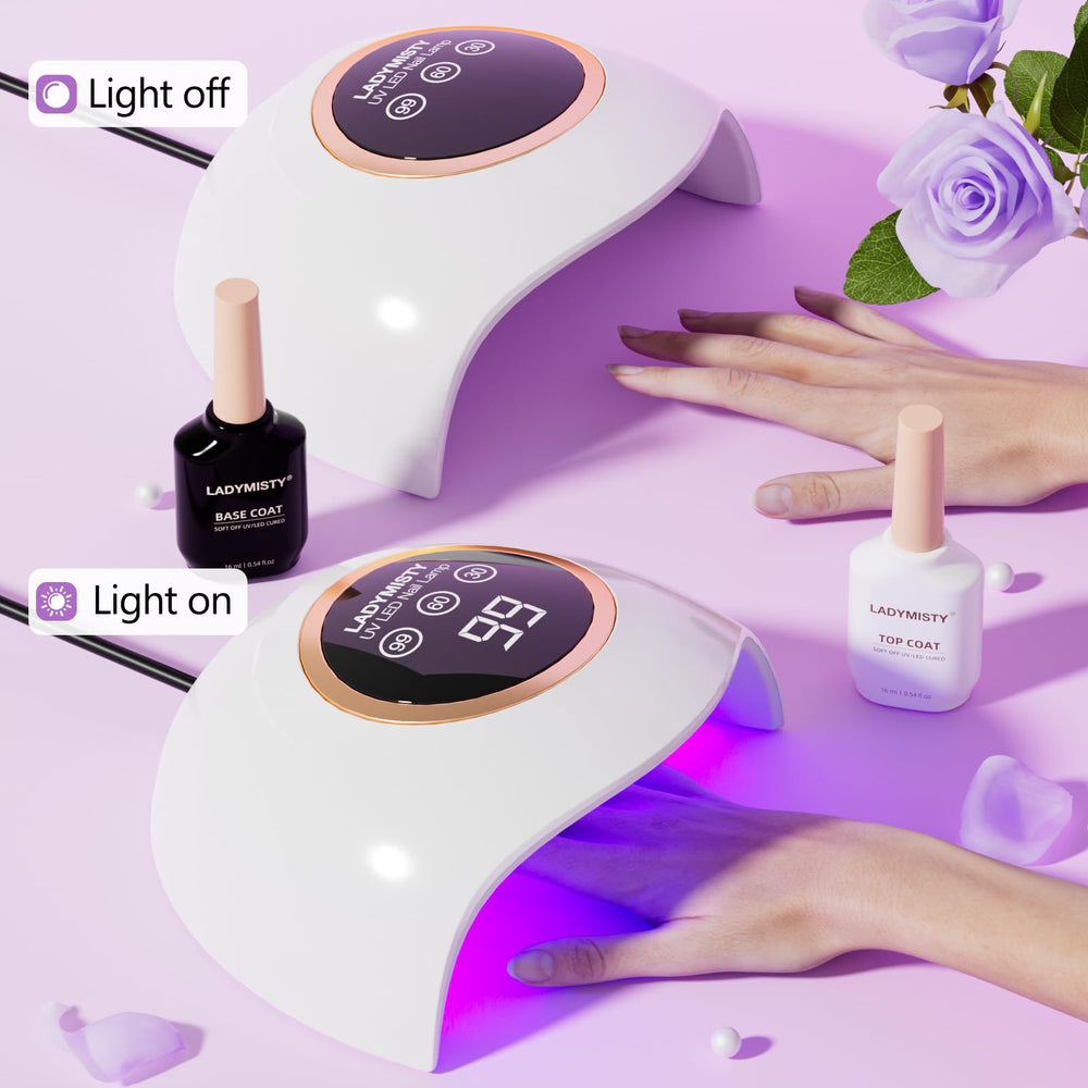 LadyMisty UV LED Nail Lamp right-bead area delivers fast hard gel cure.