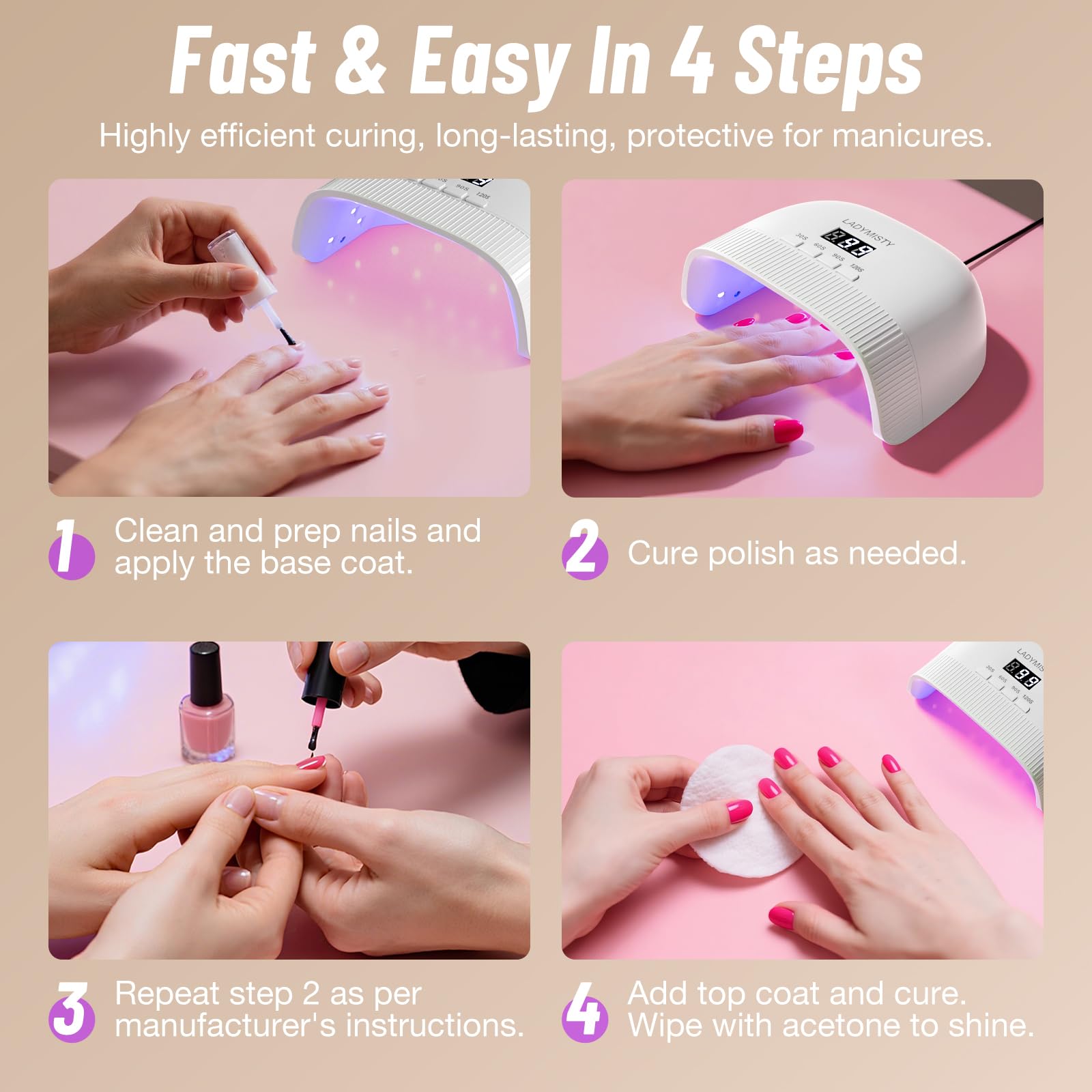 LadyMisty UV nail lamp delivers salon-quality results at home