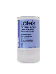 Desodorante Lafe's Crystal Rock neutro, aplicación en punta, protección de 24 horas.