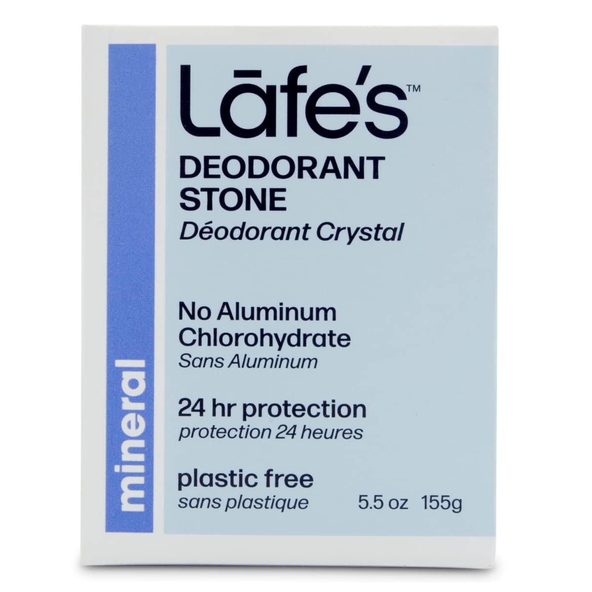 Lafe's desodorante natural, aplicación suave, sensación fresca durante todo el día.