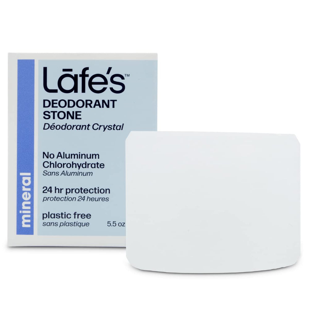 Lafe's desodorante natural, piedra cristal sin aroma, uso diario sin aluminio.