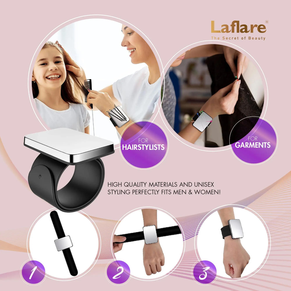 Laflare braiding rack doubles as display for threads and accessories.