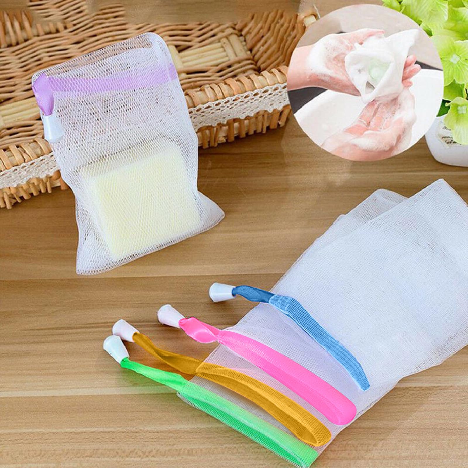 Lagincig bolsa jabón malla para ducha facilita espumado