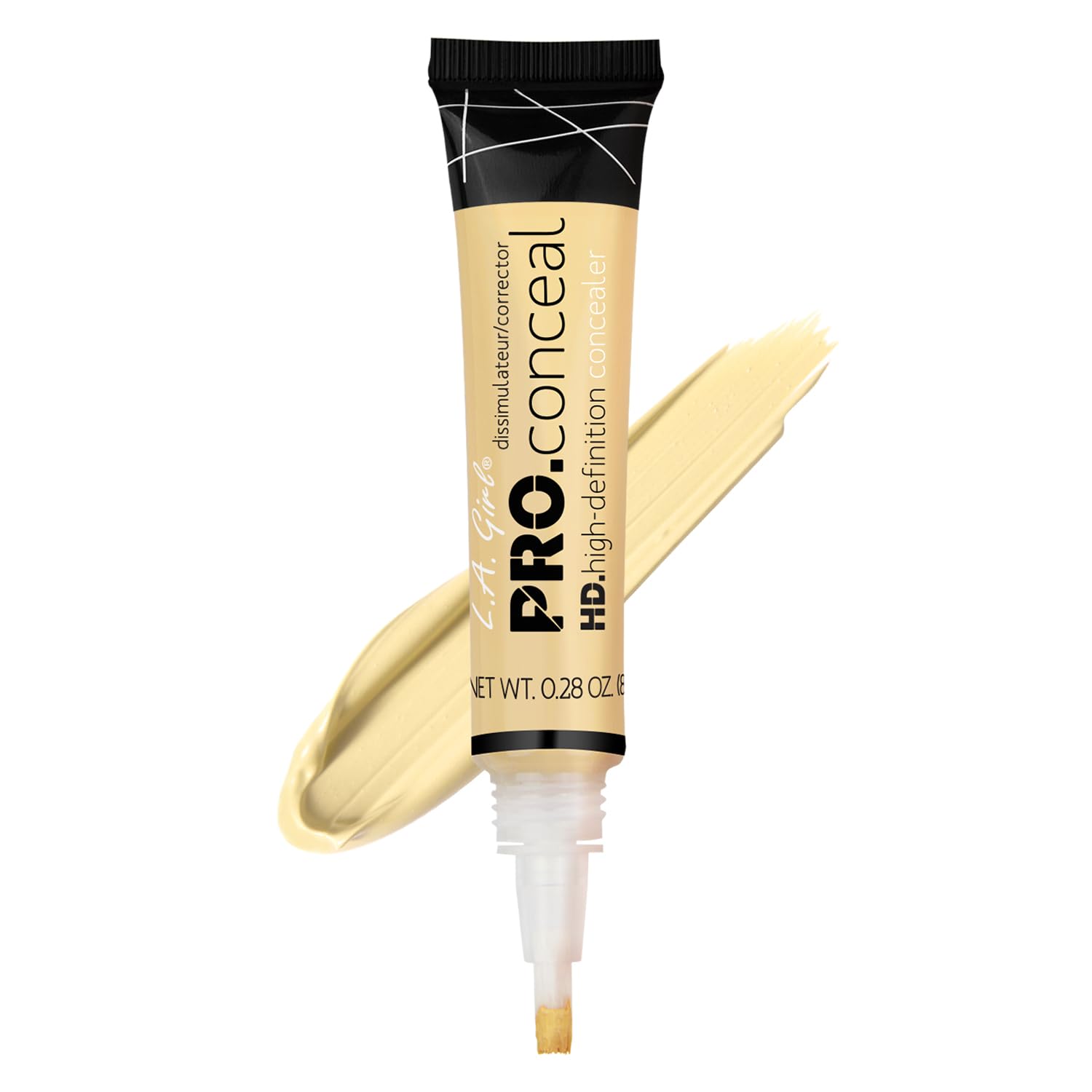 L.A. Girl Pro Conceal HD Light Yellow cap close-up highlights creamy under-eye coverage