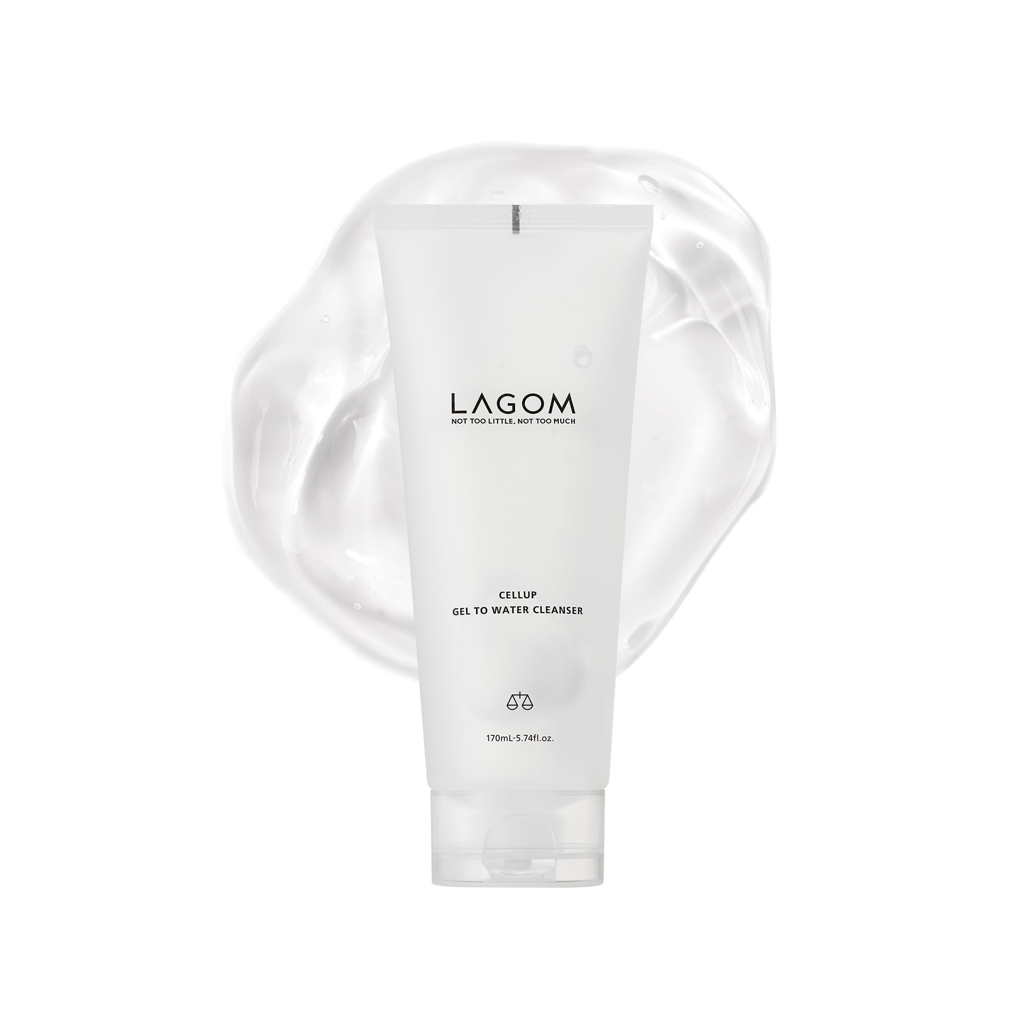LAGOM Cellup Gel, botella de limpiador facial, inicio suave de la rutina matutina.