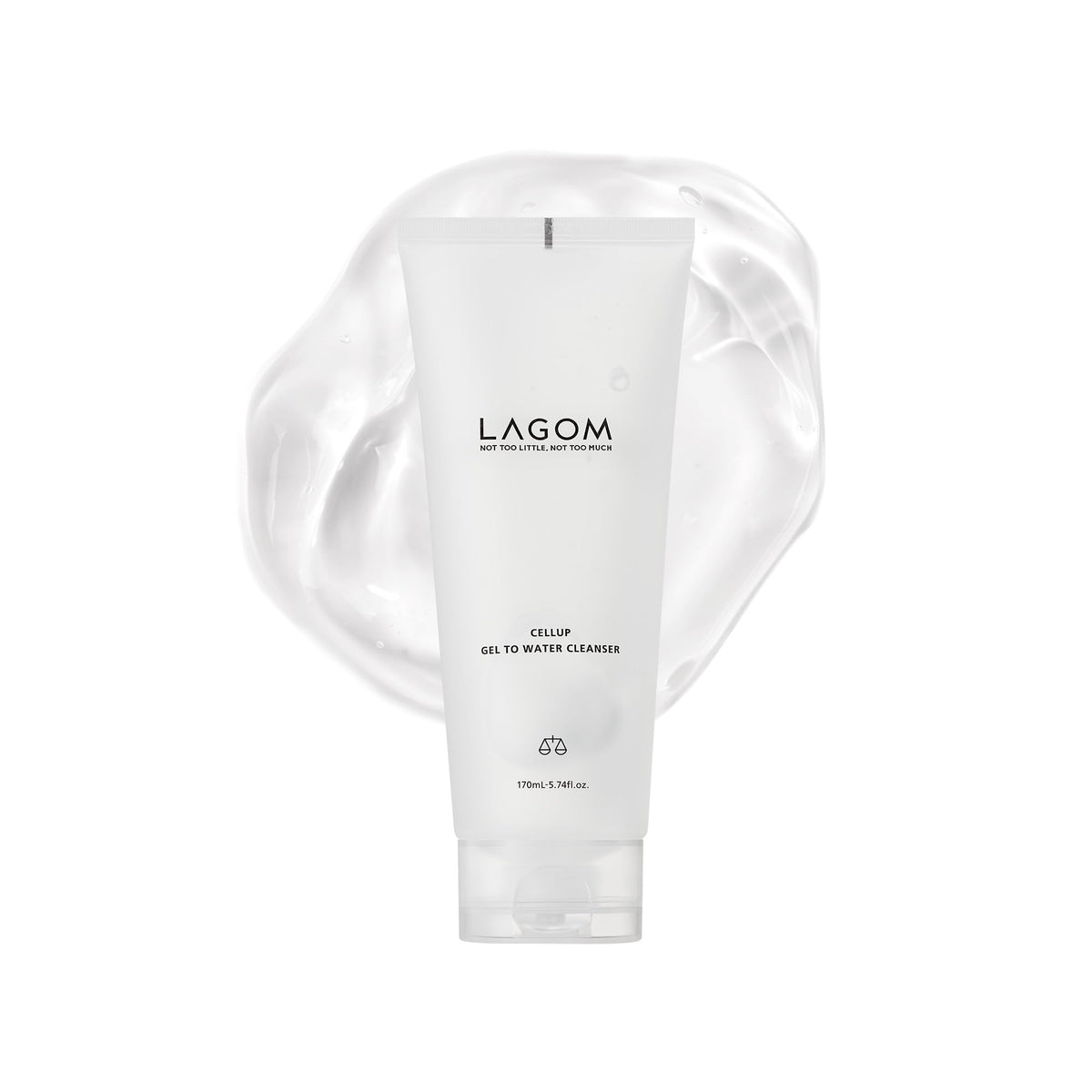LAGOM Cellup Gel, botella de limpiador facial, inicio suave de la rutina matutina.
