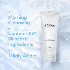 LAGOM Cellup Gel, textura jelly sin espuma, sensación fresca al aplicar.