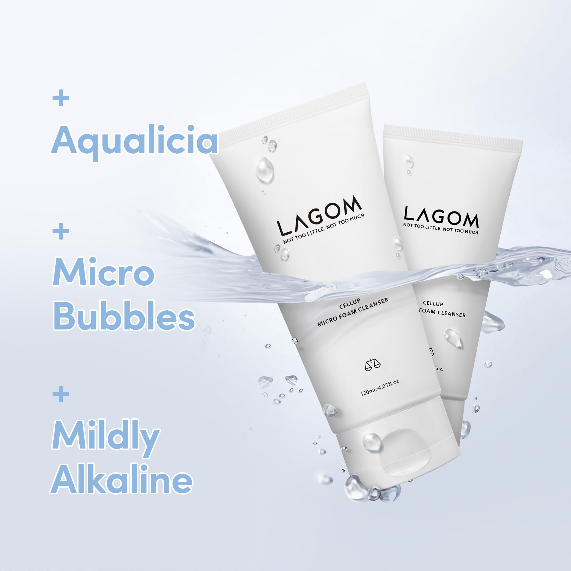 Espuma micro de LAGOM Cellup sobre la piel