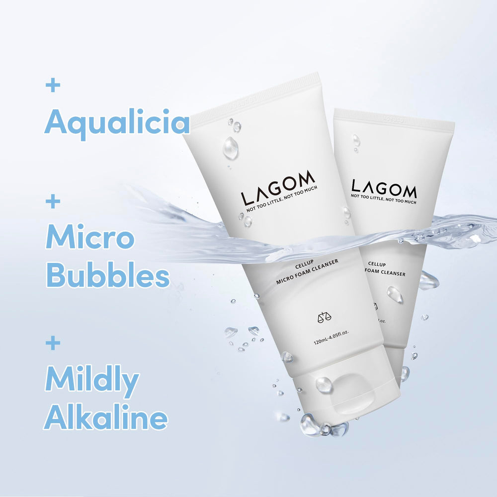 Espuma micro de LAGOM Cellup sobre la piel