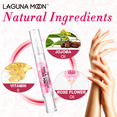 Lagunamoon pluma de aceite de cutícula rosa para uñas, aporta hidratación duradera.