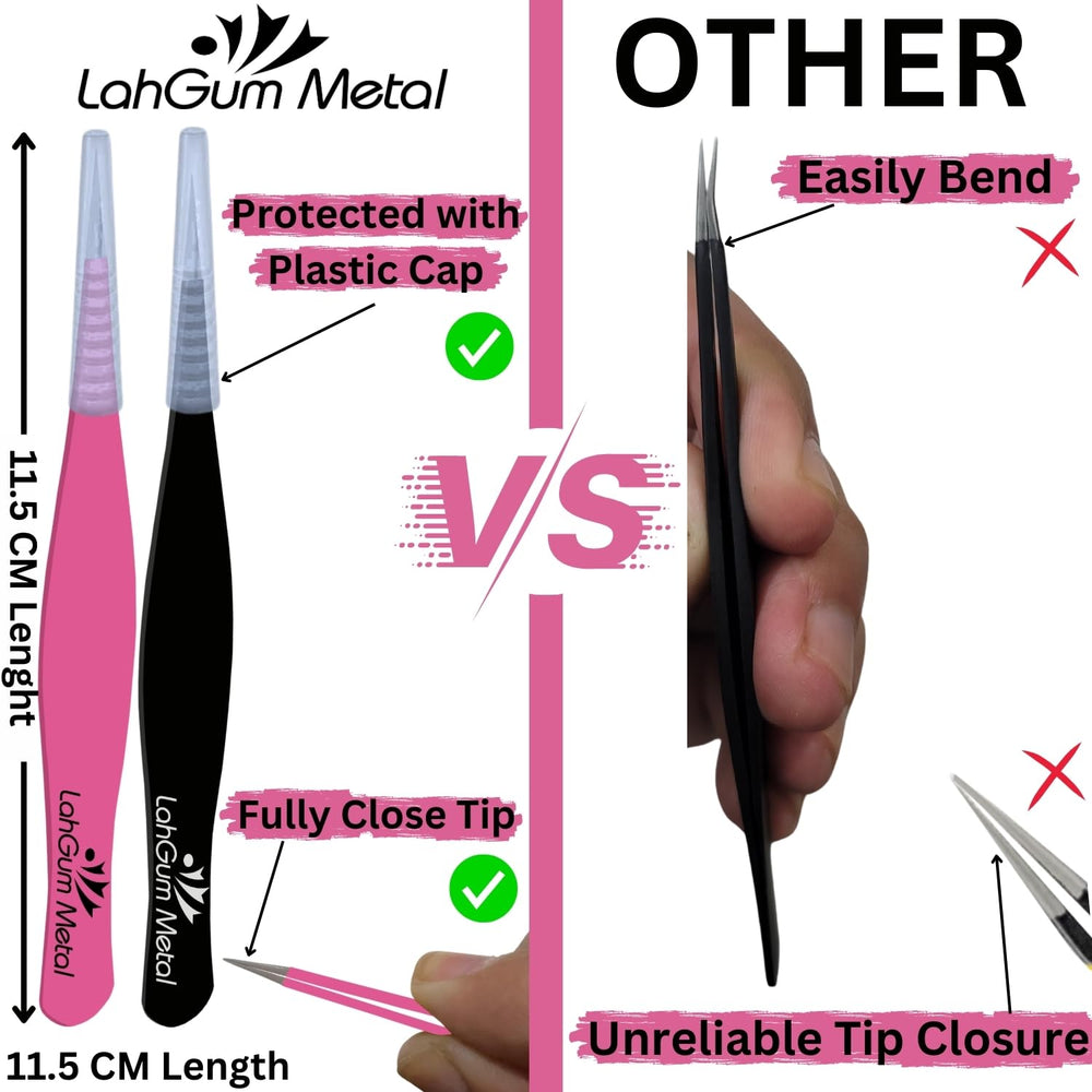 Close-up of precision tips enabling tiny splinter or chin hair plucking with control.