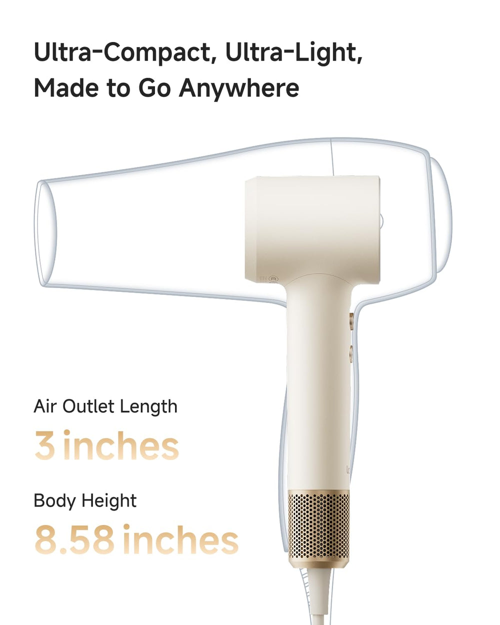 Laifen MINI delivers ultra-fast drying with powerful airflow.