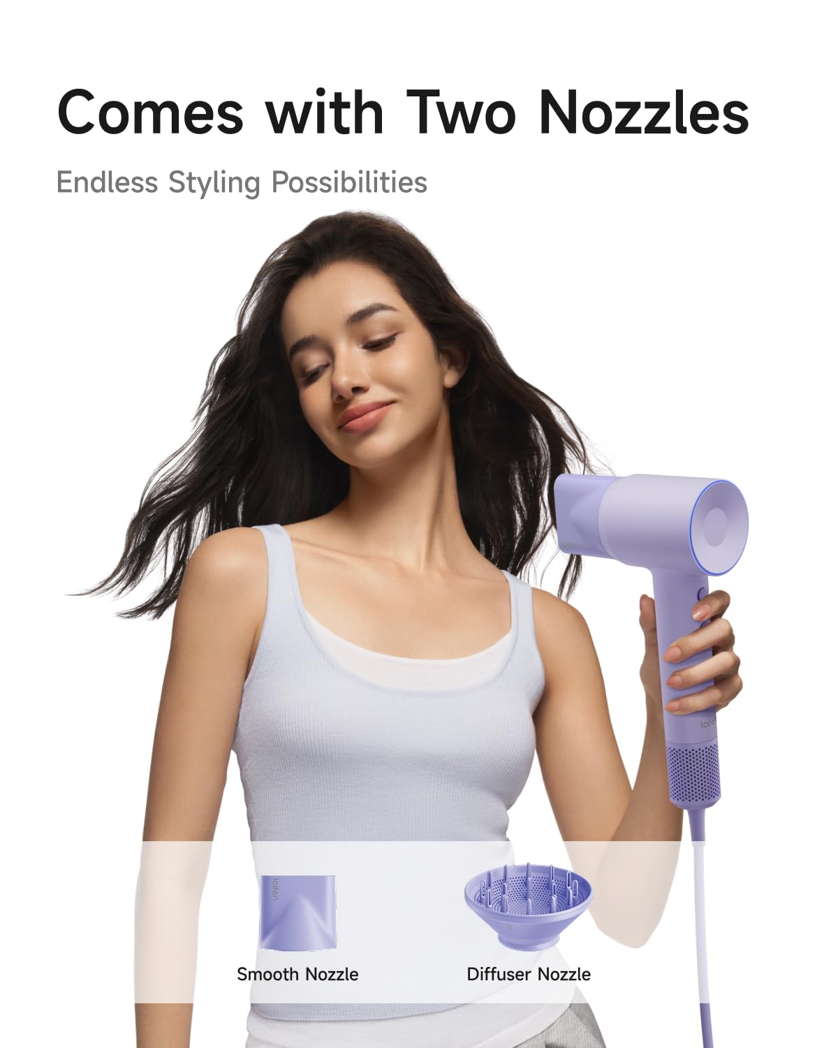 Laifen SE 2 magnetic nozzles offer versatile styling attachments.