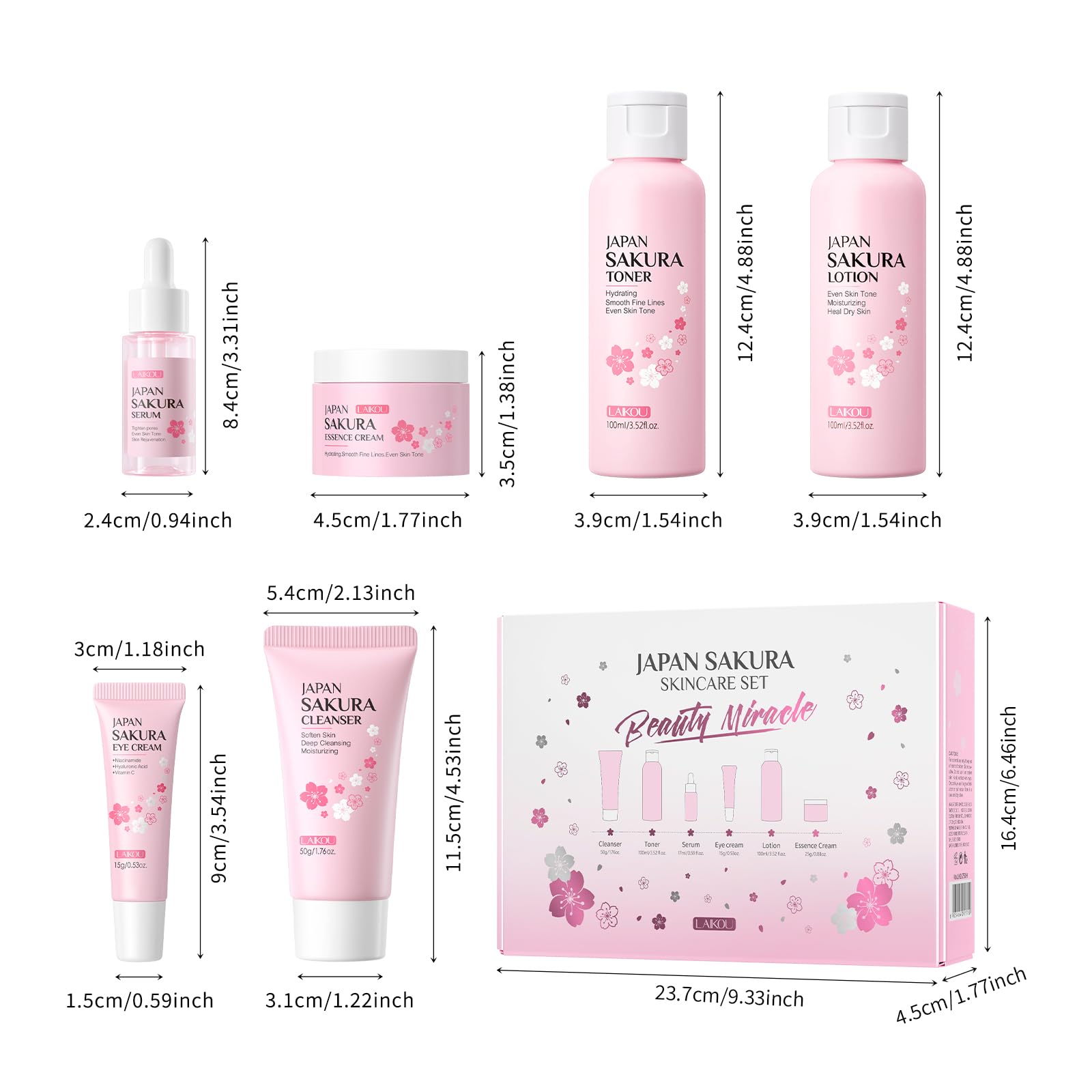 Laikou Japón Sakura extracto cerezo: hidratación suave para la piel