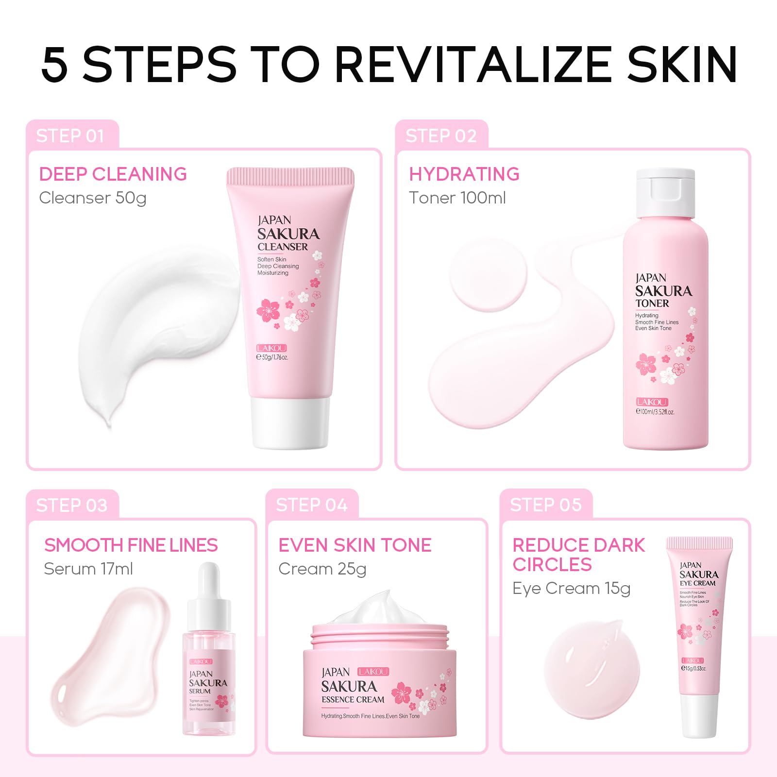LAIKOU Sakura crema facial: piel suave y nutrida tras la rutina