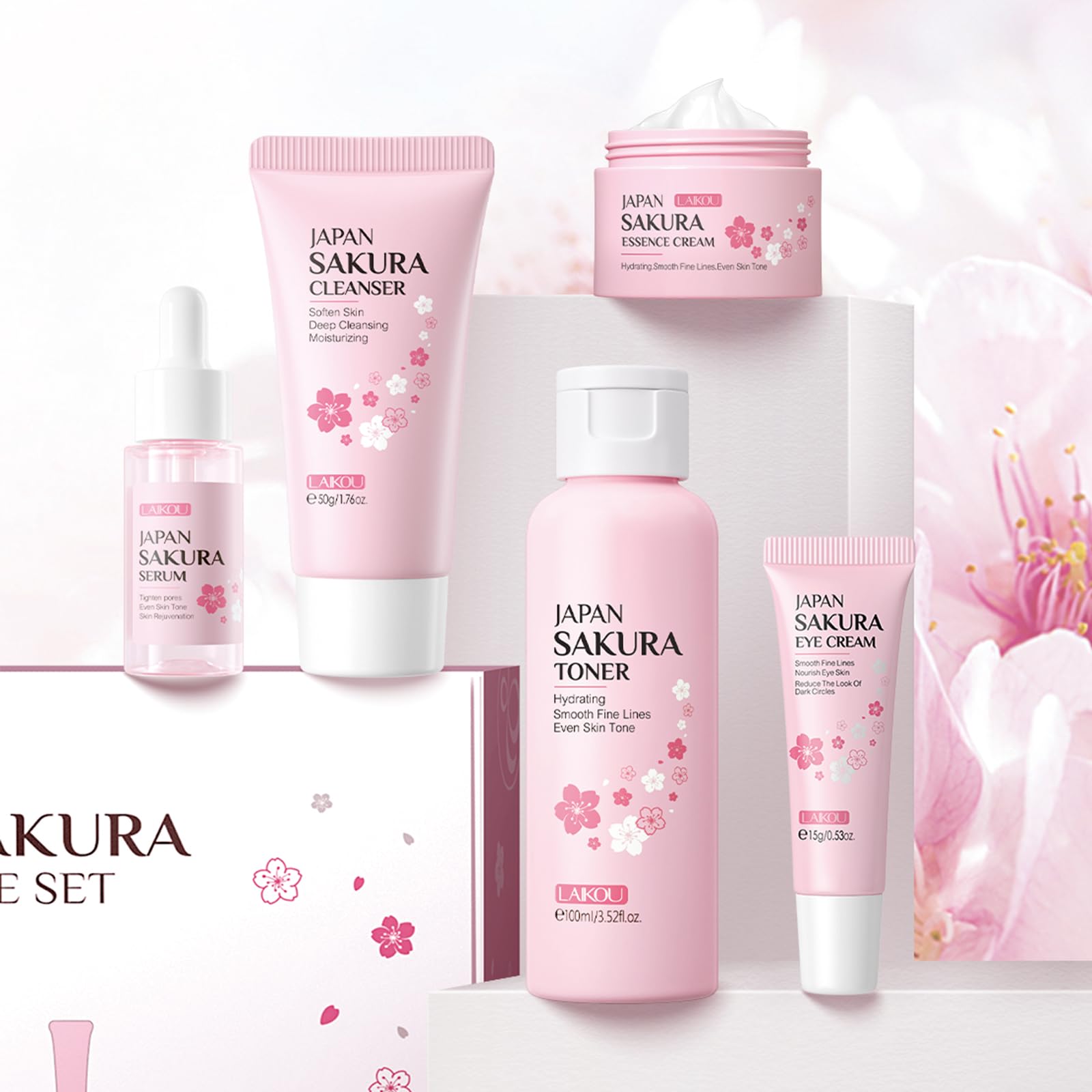 LAIKOU Sakura kit viaje: tamaños prácticos para viajar