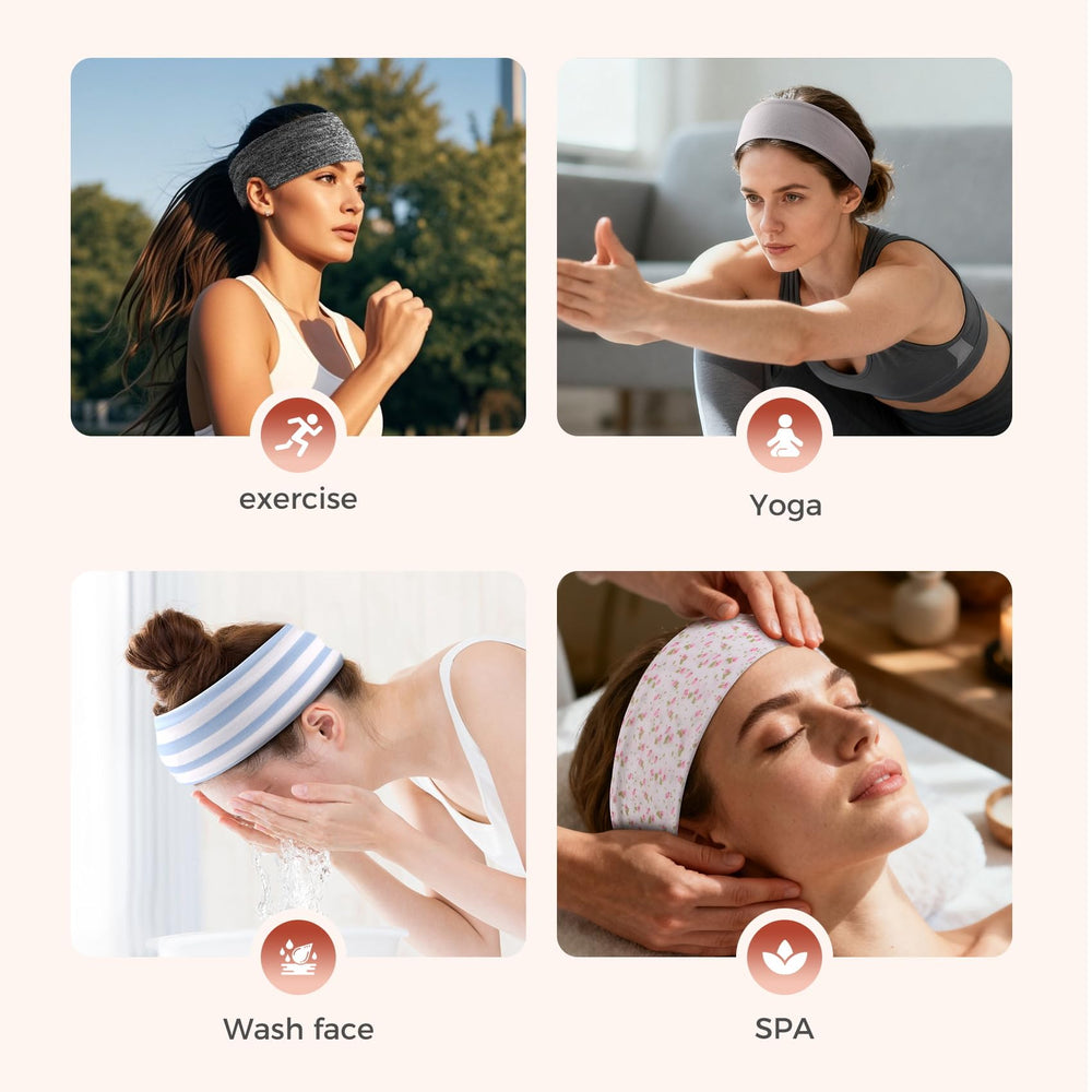 Lajou headbands with leaf design ideal for active days.