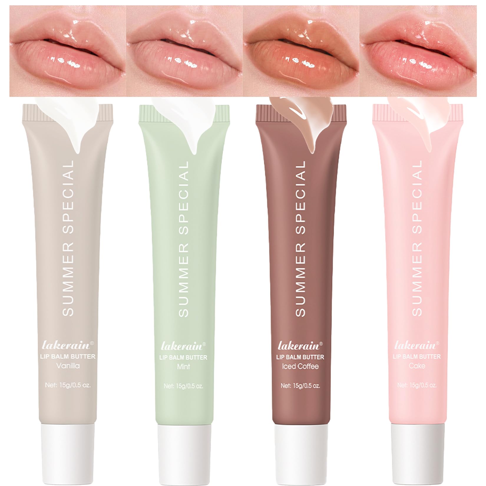 Bálsamo labial nutritivo de Lakerain, envase compacto para hidratación diaria.