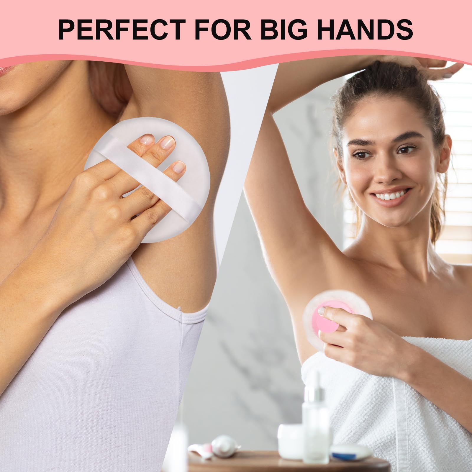 LAKIRA cotton-soft powder puff provides gentle blending and strong powder pickup.