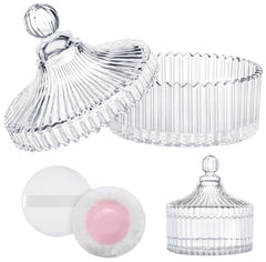 LAKIRA crystal powder container 4 inch shown for elegant storage and dust protection.