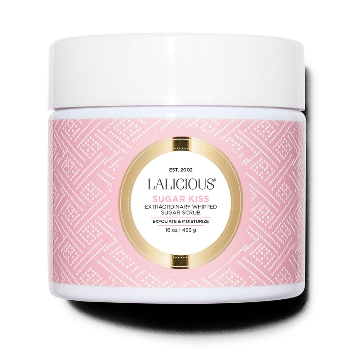 LaLicious Sugar Kiss Scrub bottle delivers smooth, radiant skin.