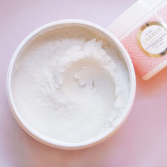 Coconut oil and honey hydrate while exfoliating for nourished skin.