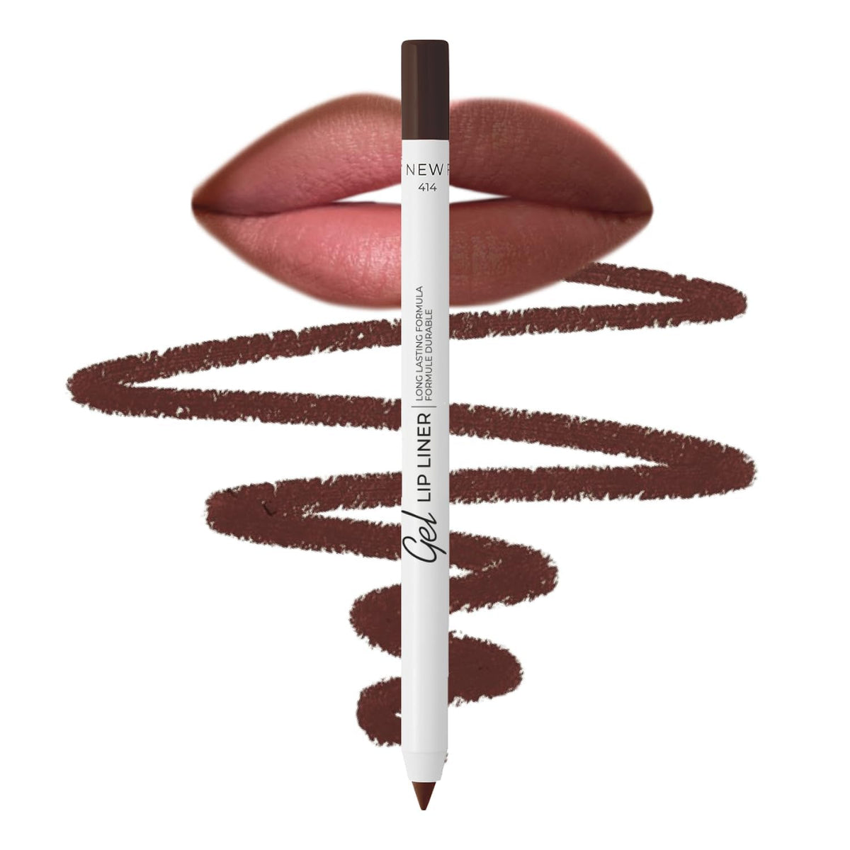 Delineador labial mate Lamel marrón intenso para definición duradera todo el día.