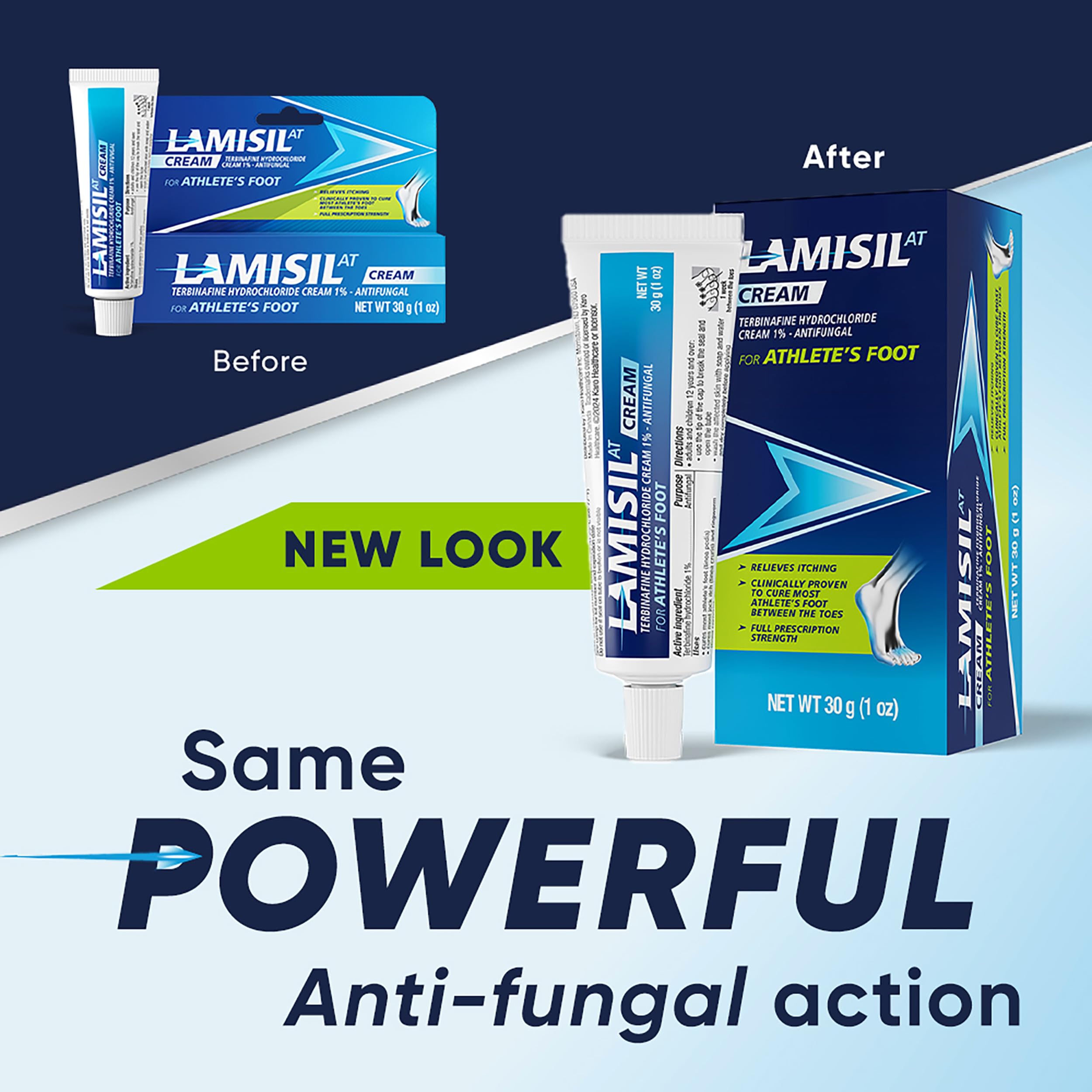 Applying Lamisil cream to the toe area for targeted treatment