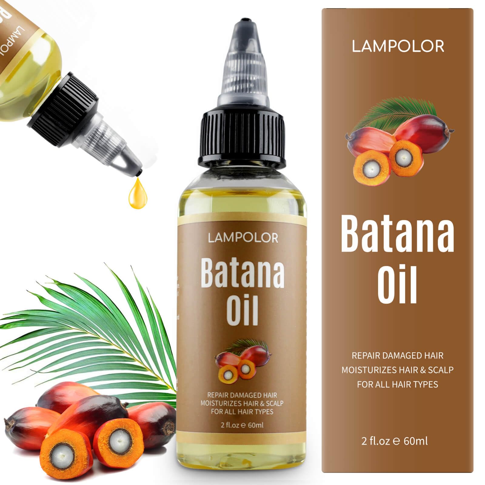 Lampolar RAW Batana Oil bottle for hair growth support.