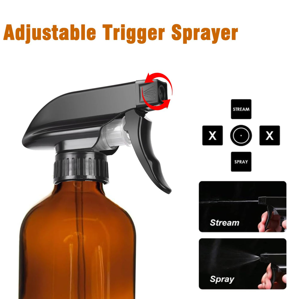 LANBEAUTIFY amber glass spray bottle with fine mist nozzles