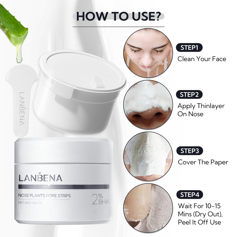 LANBENA Mask wet-application closeup demonstrates even spread across pores.