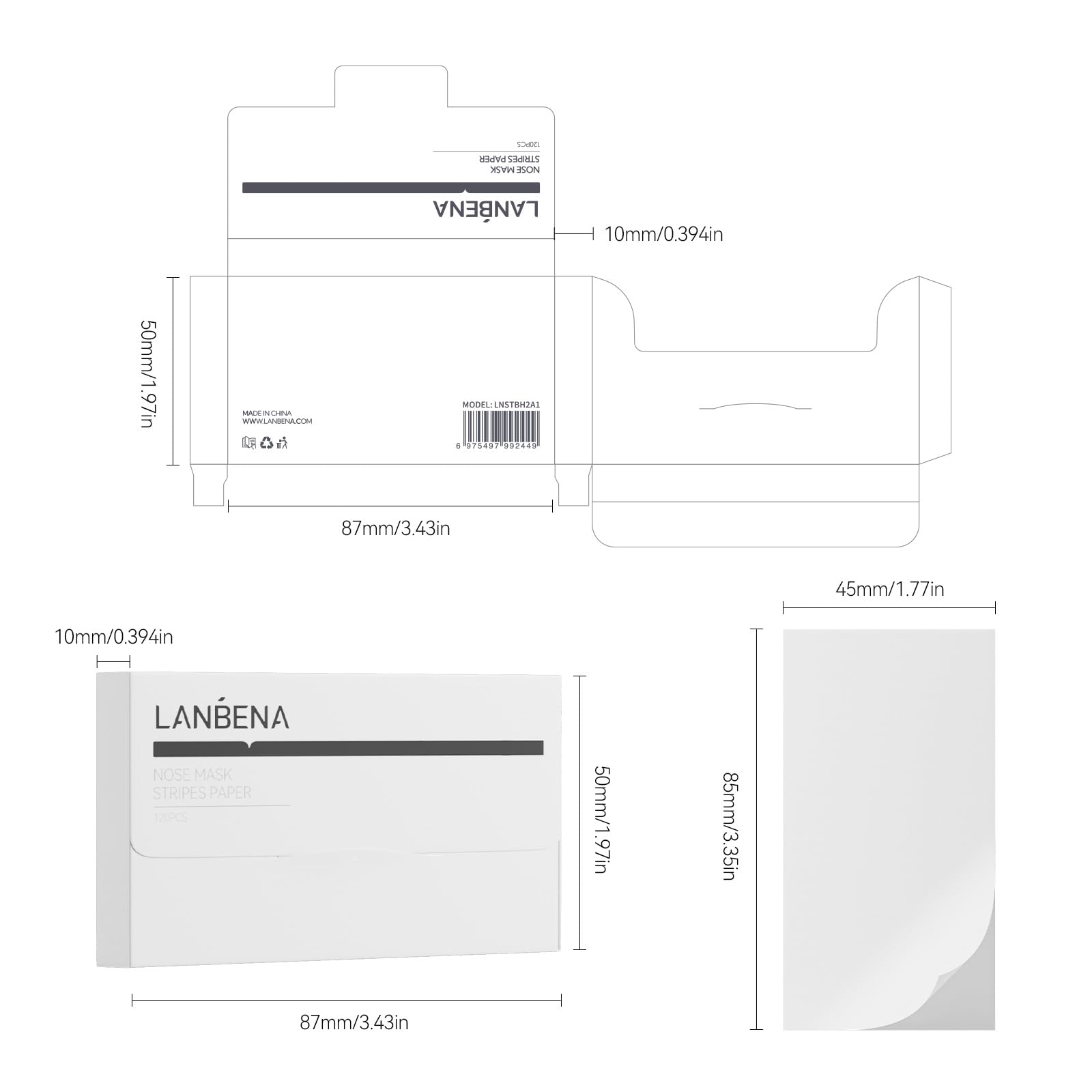 LANBENA multi-area coverage for nose, forehead, and chin