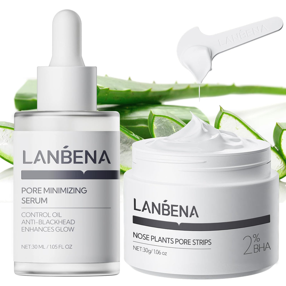 LANBENA nose-strip close-up showing pore-clearing action for smoother skin.