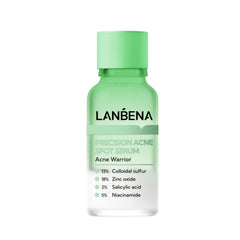 LANBENA serum spot acne botella: uso nocturno para brotes visibles.