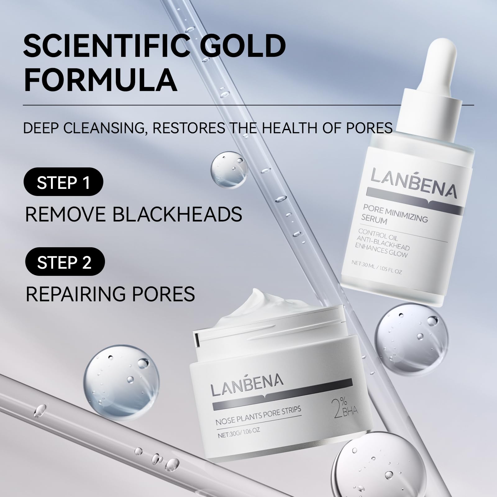 LANBENA soft rubber nose brush for precise, mess-free application.