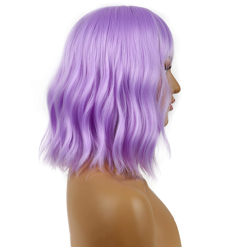 LANCAINI purple wig lets you experiment with bold costume looks.