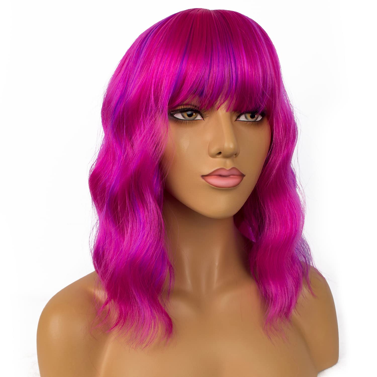 LANCAINI color-mixed rose-purple wig ideal for fashion-forward cosplay