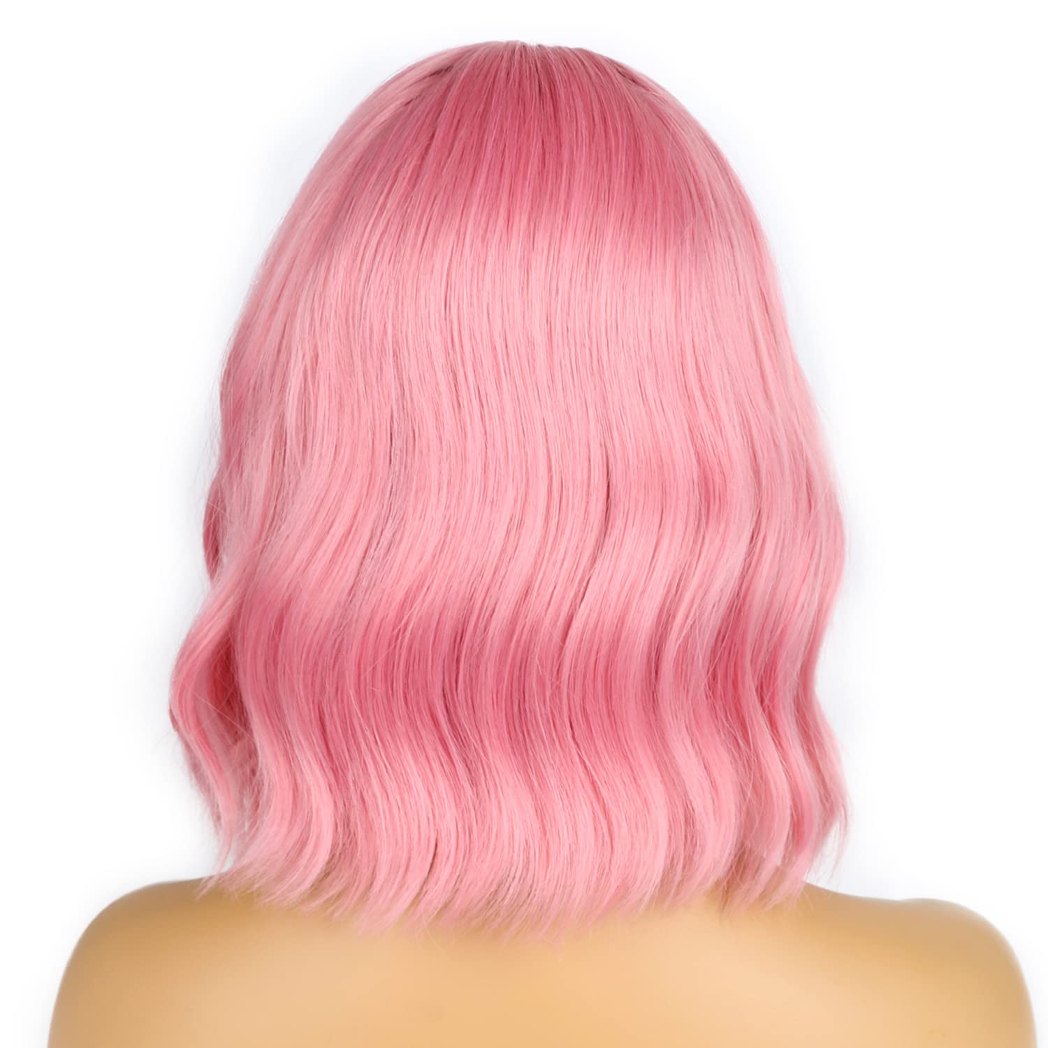 LANCAINI pastel bob wig soft fiber closeup showing smooth texture