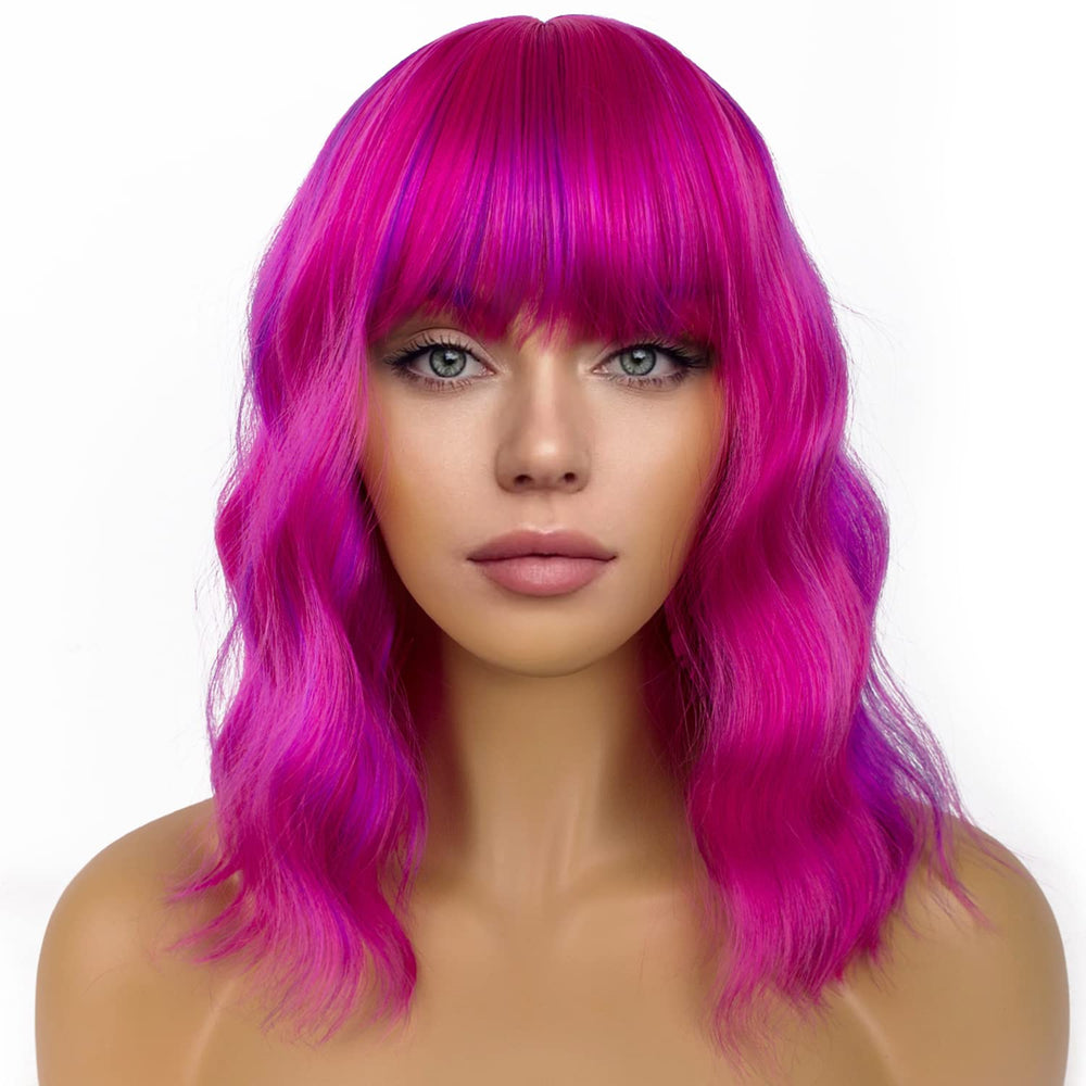 LANCAINI short bob with bangs wig displaying natural volume for everyday styling